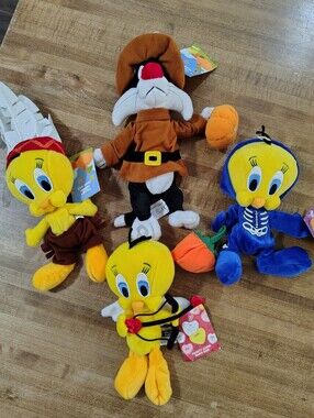 Warner Bros. Studio Store 1998-1999 Tweety & Sylvester Bean Bags Plushies VINTAG